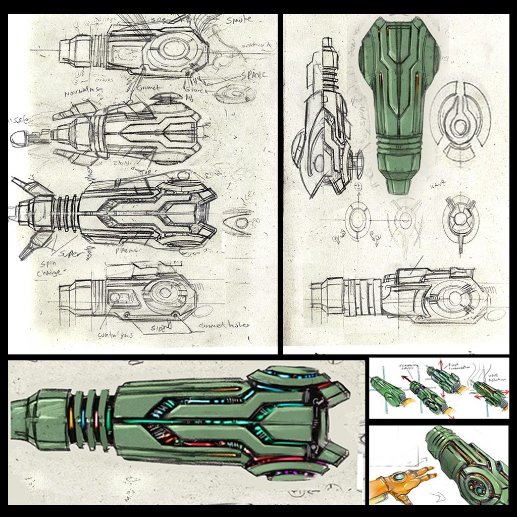 Weapon design concept sketches