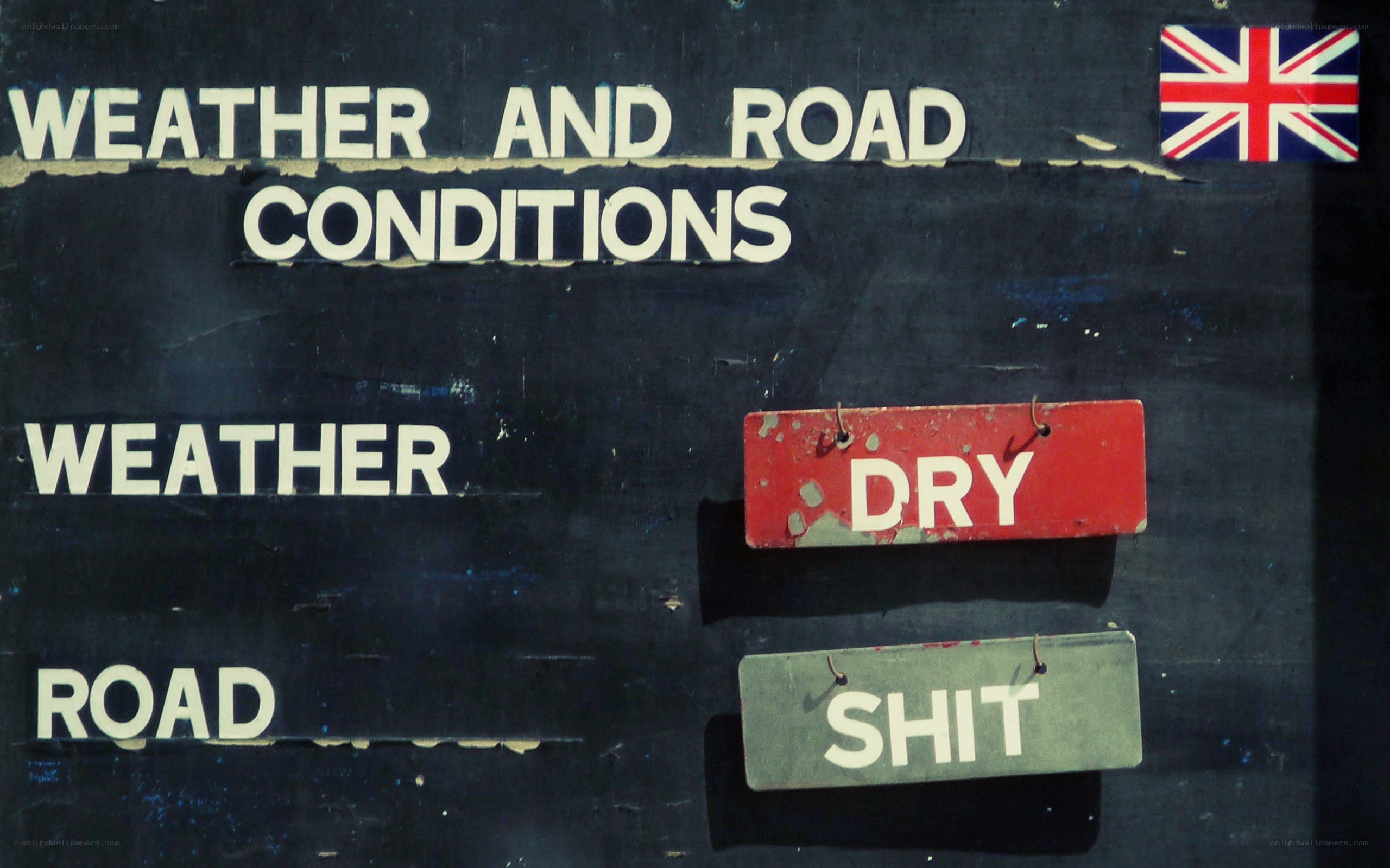 Weather and road conditions board