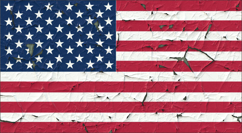 weathered american flag
