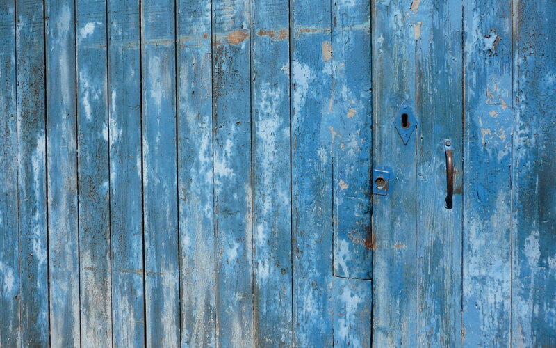 Weathered Blue Wooden Door — Rustic