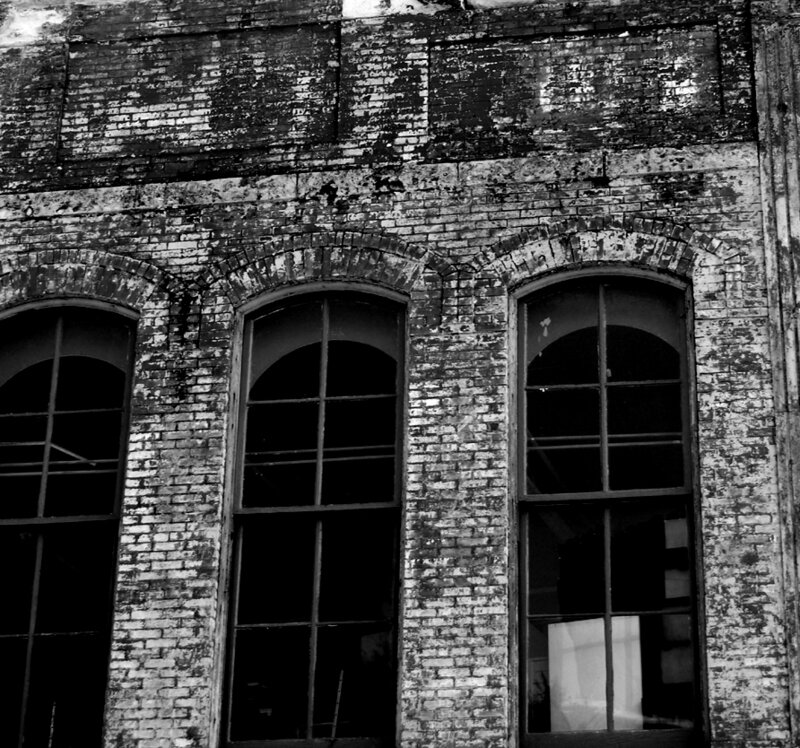 weathered brick building facade