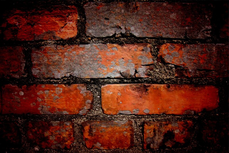 Weathered Brick Wall — Red, Dramatic, Photograph