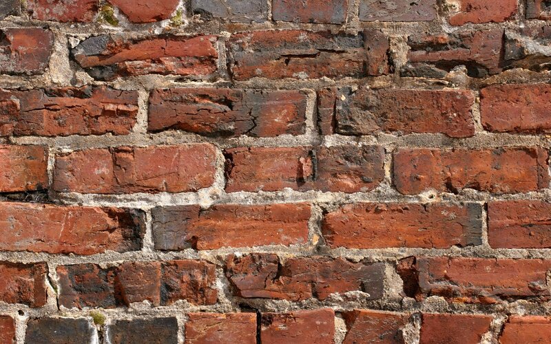 Weathered Brick Wall — Red