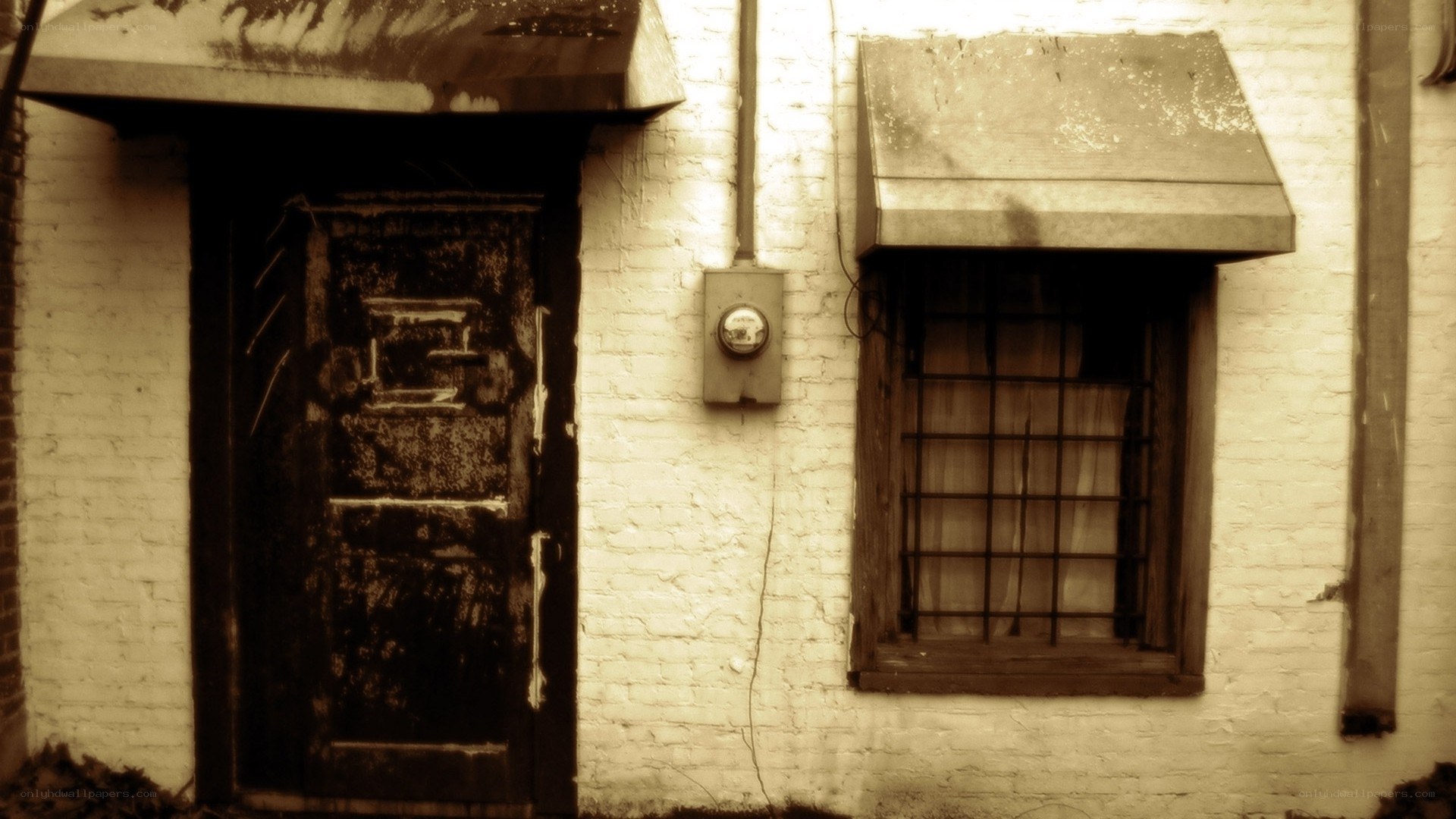 weathered building entrance