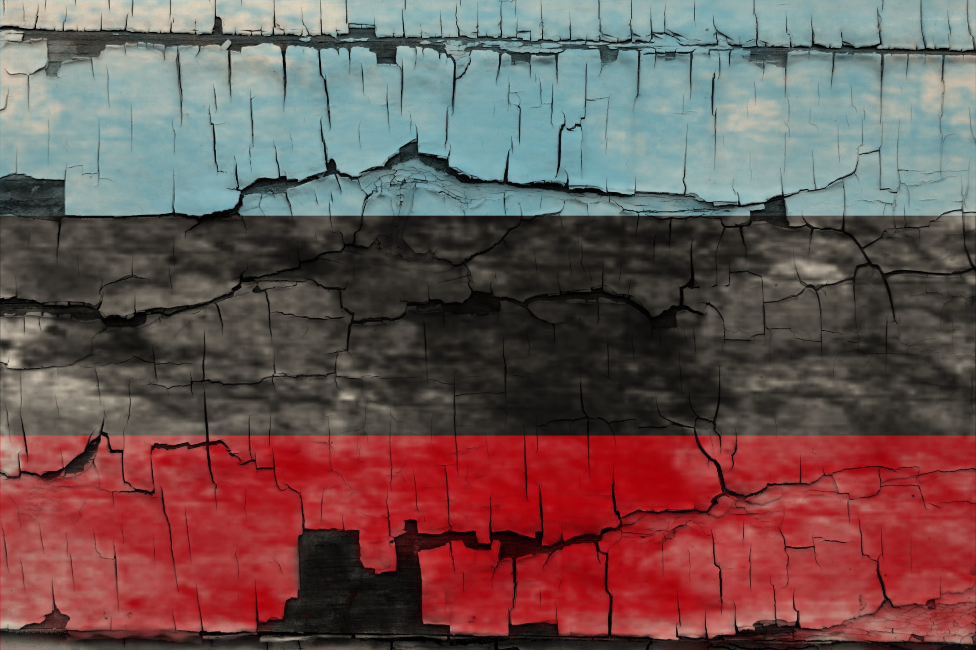 weathered flag with cracked paint