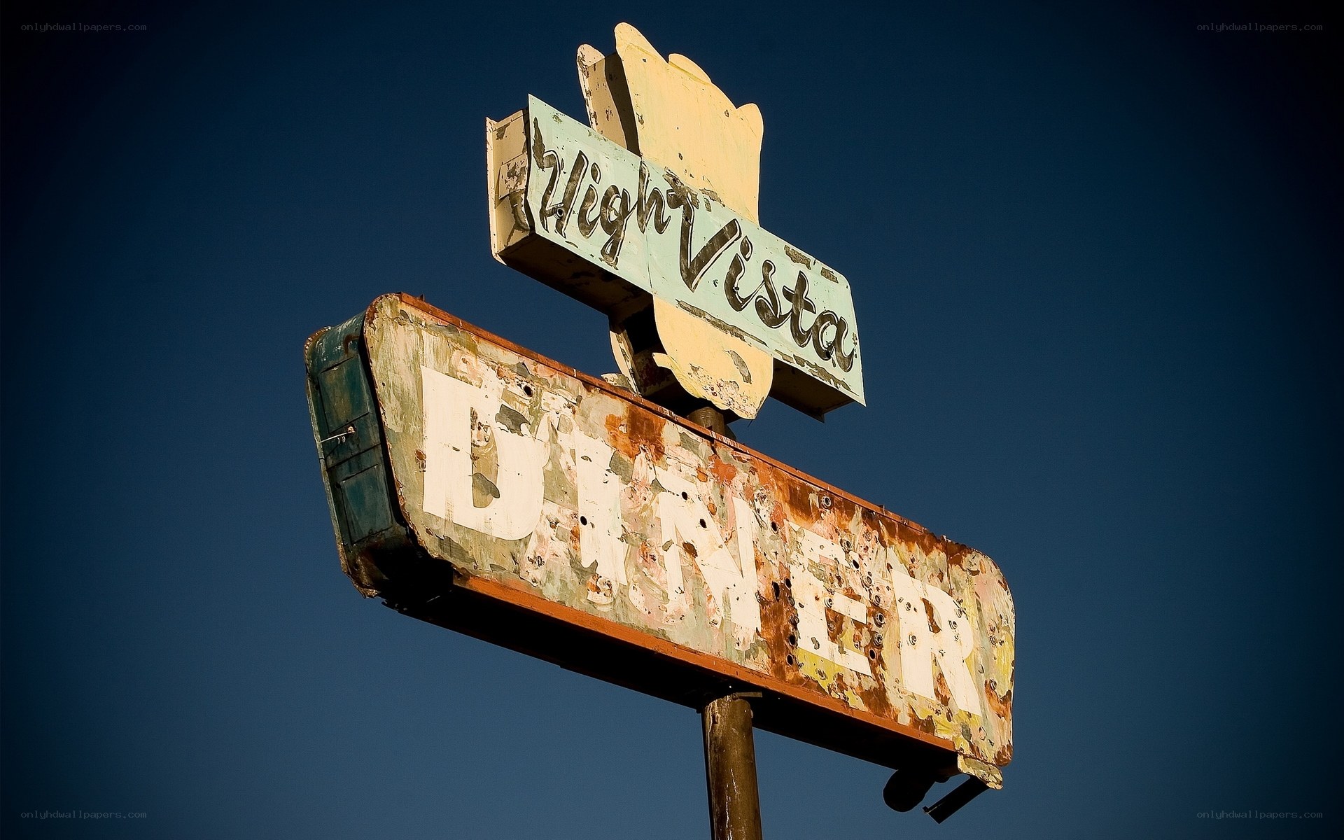 Weathered High Vista Diner Sign