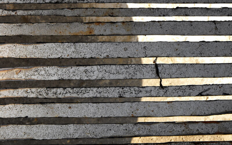 weathered metal grate