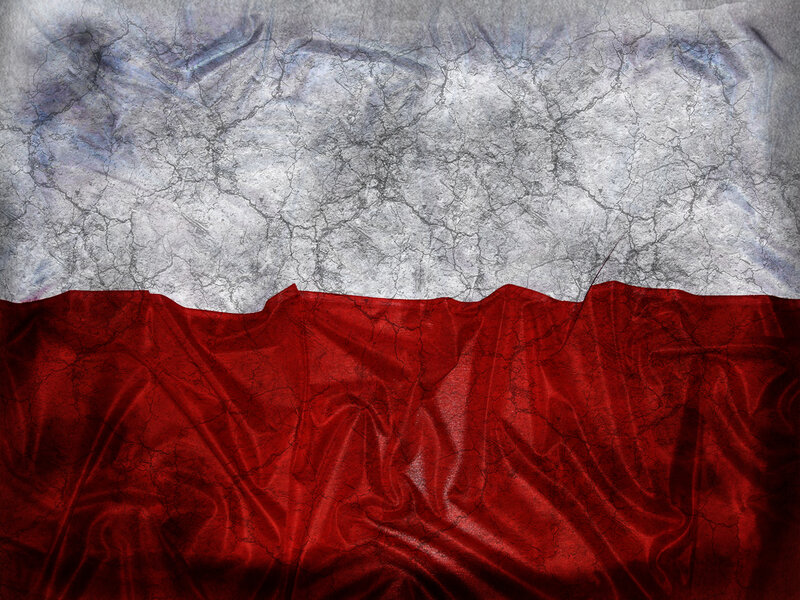weathered polish flag