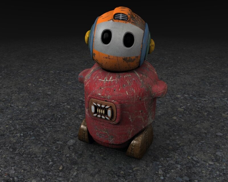 weathered robot toy