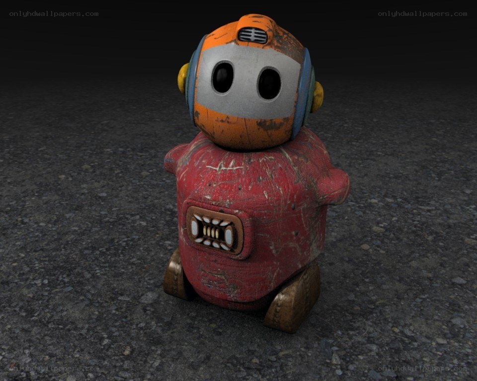 weathered robot toy