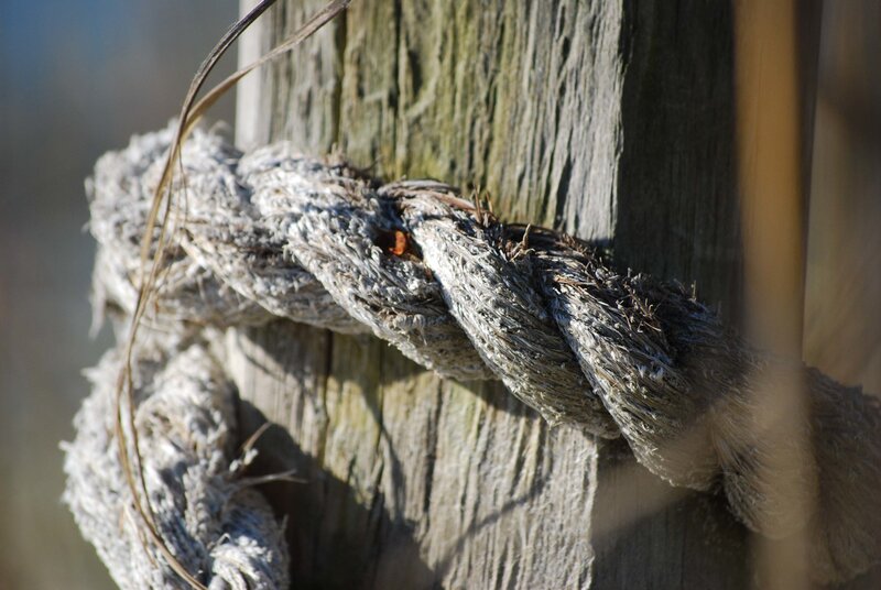 Weathered Rope on Post