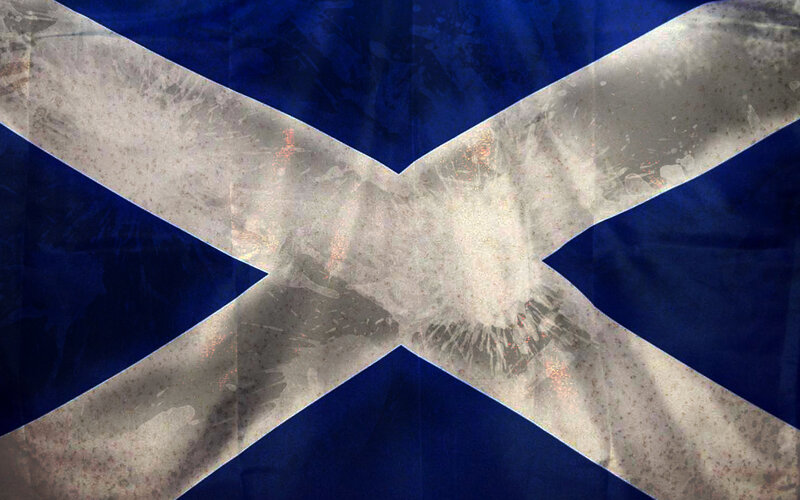 weathered scottish flag