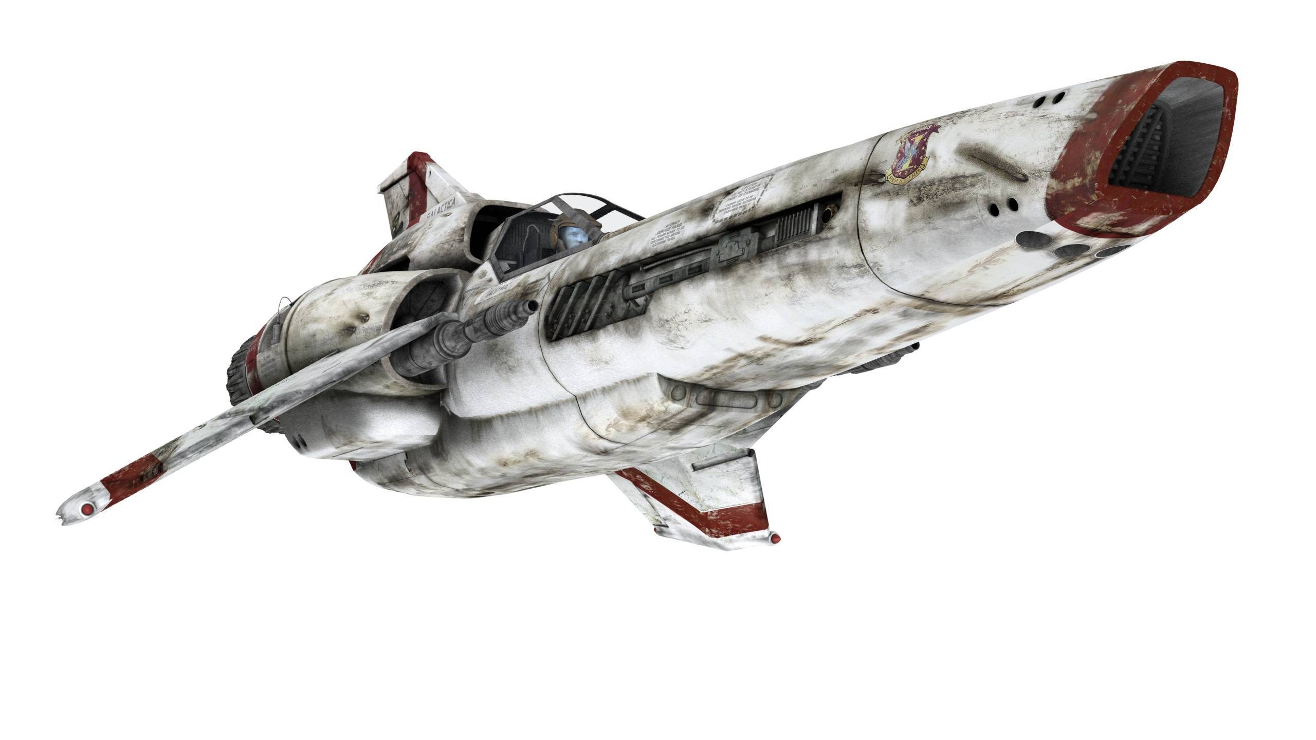 weathered starfighter craft