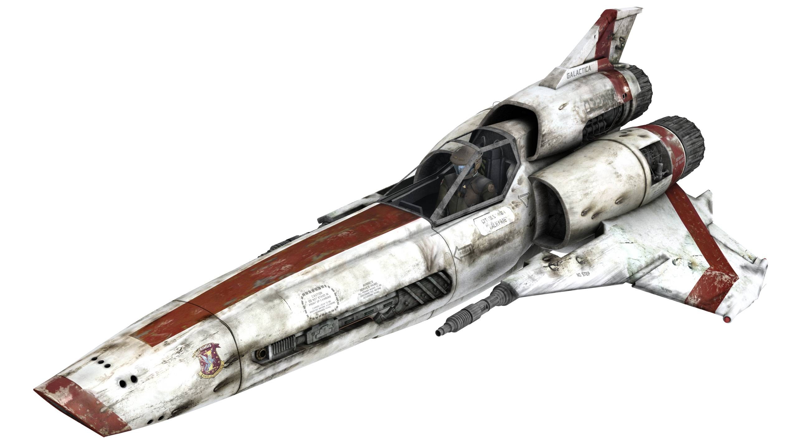 weathered starfighter spacecraft