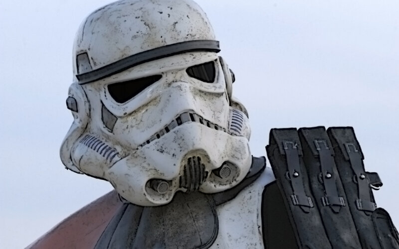 weathered stormtrooper helmet
