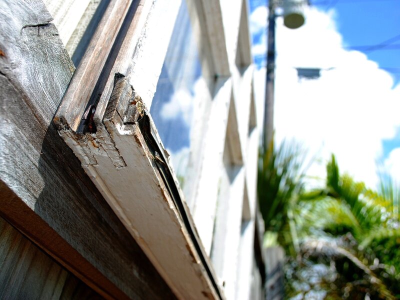 weathered window frame