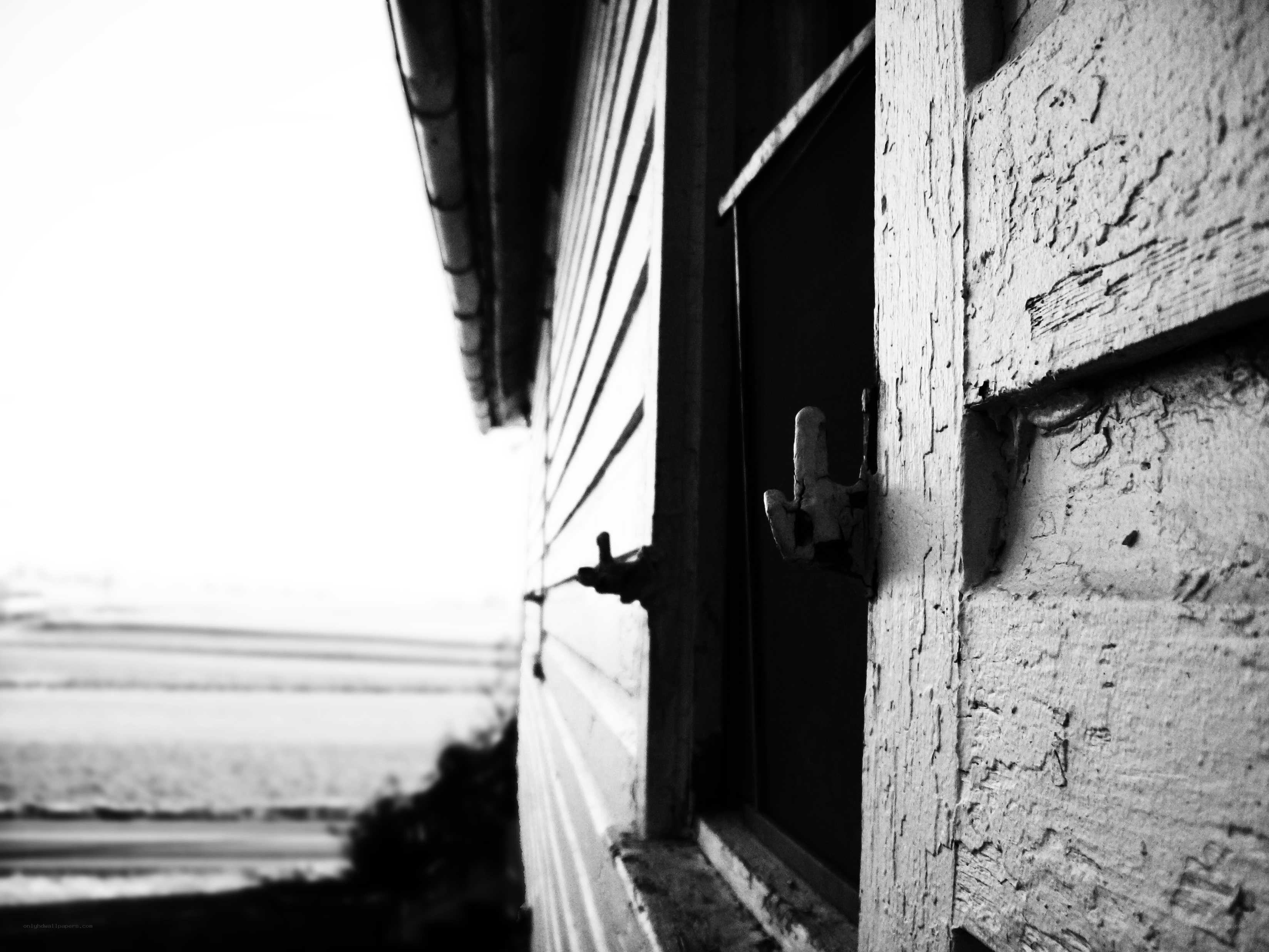 weathered window on a rural building
