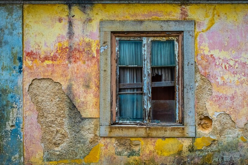 Weathered Window on Wall