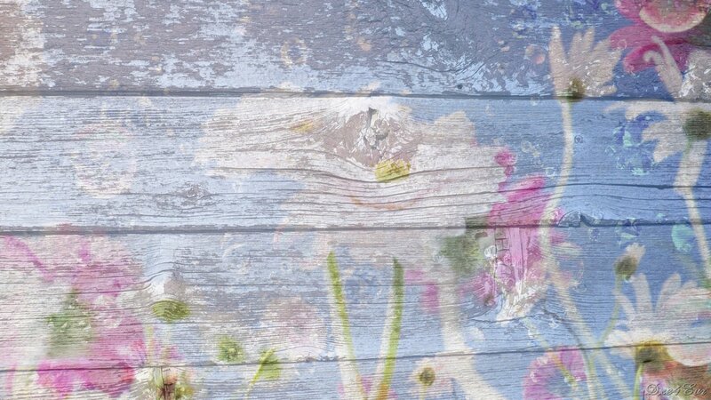 weathered wood with floral overlay
