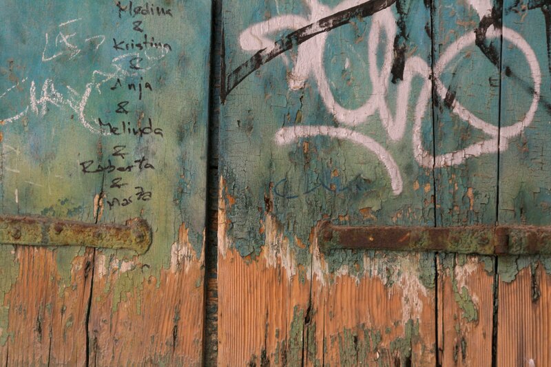 Weathered Wooden Door — Blue