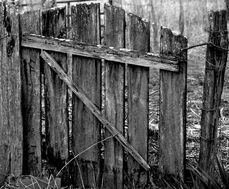 Weathered Wooden Fence — Black