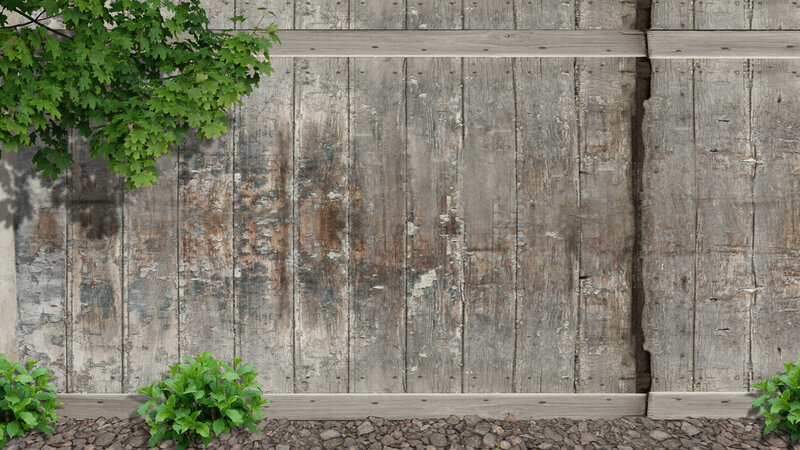 Weathered Wooden Fence — Brown, Calm