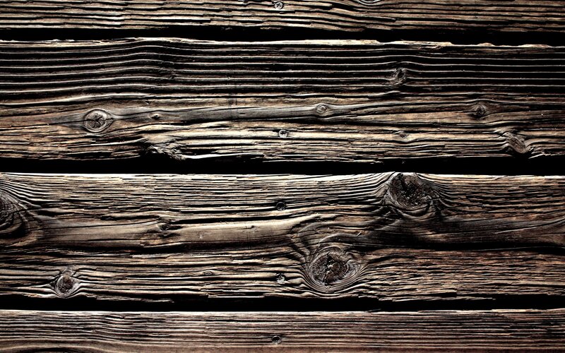 Weathered Wooden Planks — Brown, Textured, Photograph, Wood Grain