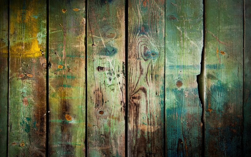 Weathered Wooden Planks — Green, Textured