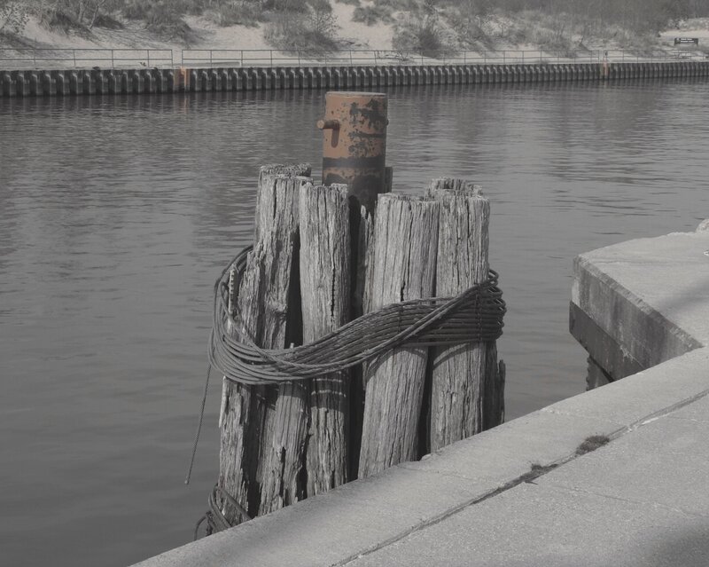 Weathered Wooden Post — Gray