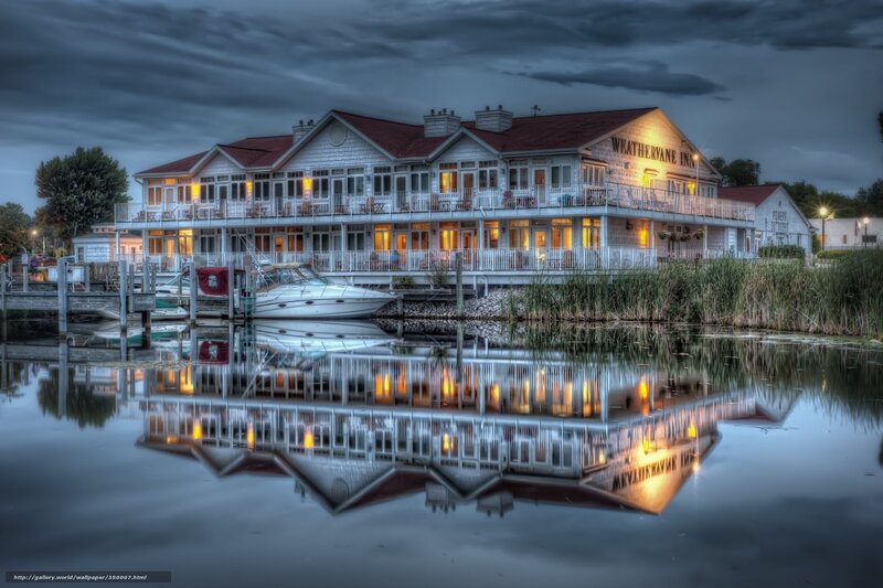 Weathervane Inn Building — Blue, Dramatic, Night, Photograph