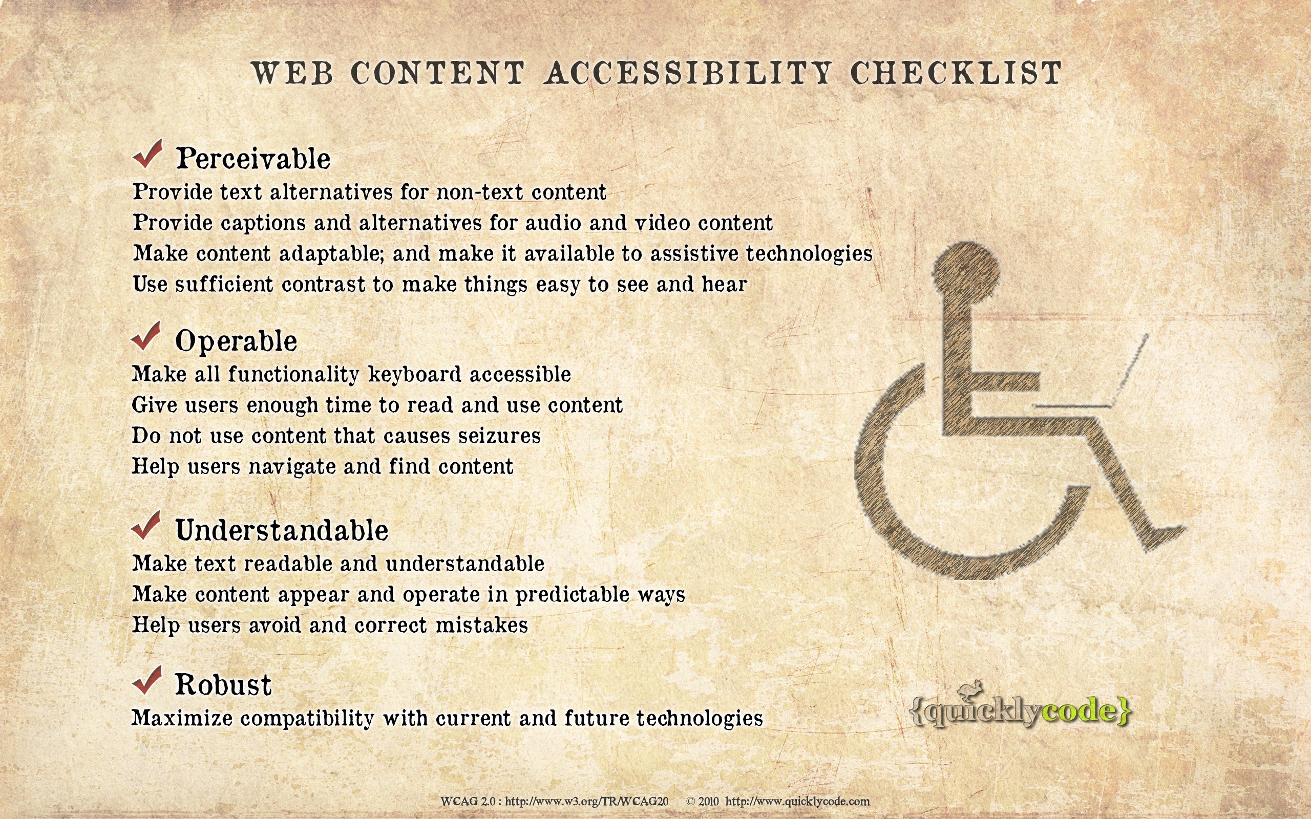 Web Content Accessibility Checklist
