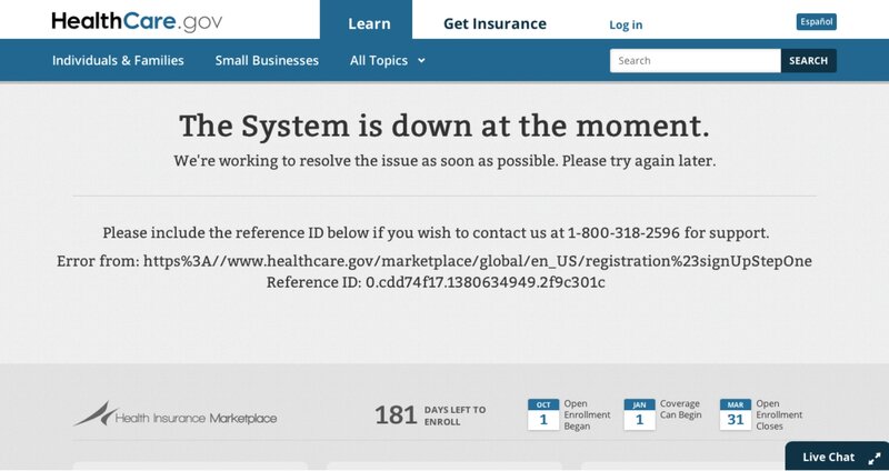 Website Error Message