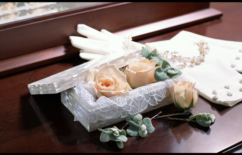 Wedding Accessories on Table — White