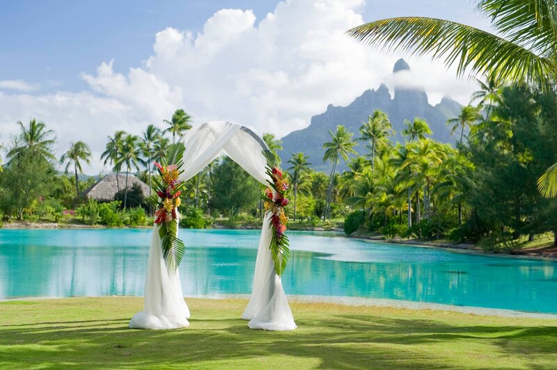 Wedding Arch by Lake