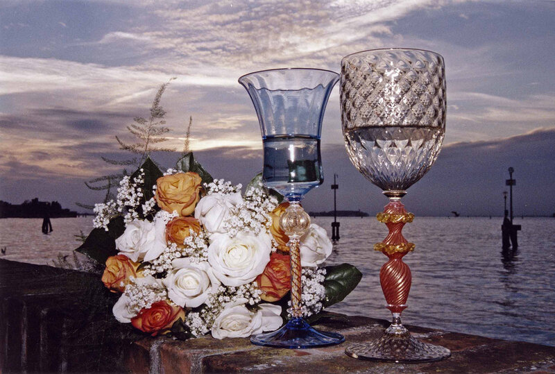 Wedding Bouquet and Glasses — White
