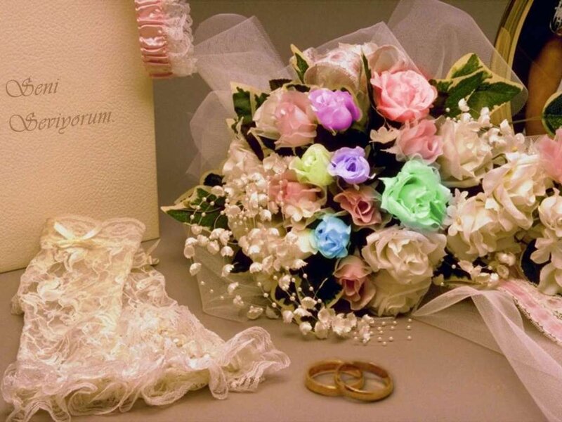 Wedding Bouquet and Rings