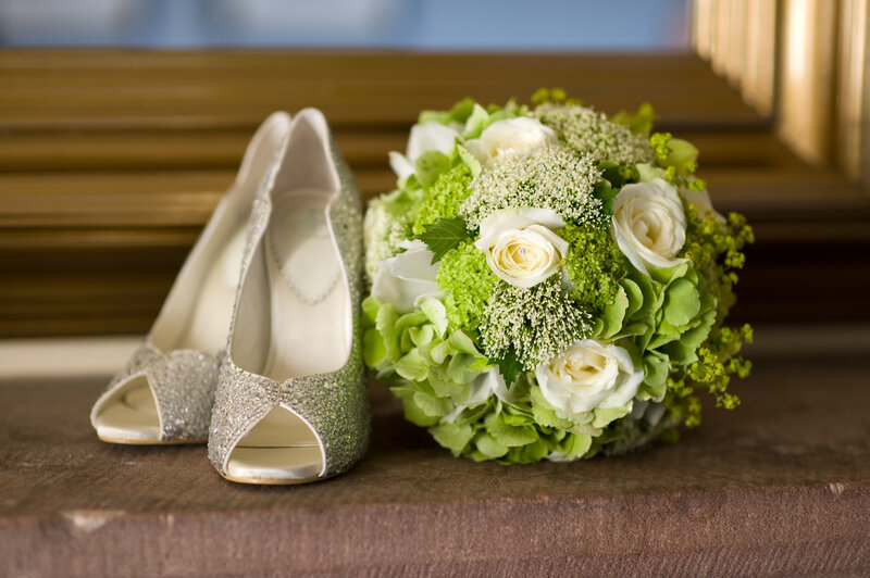 Wedding Bouquet and Shoes — Green