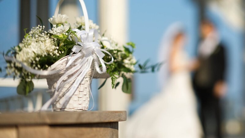 Wedding Bouquet in Basket