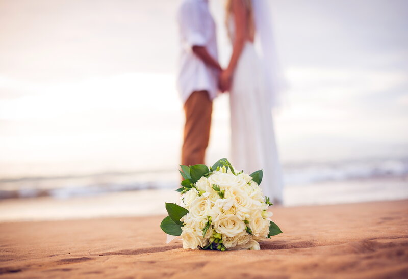 Wedding Bouquet on Beach