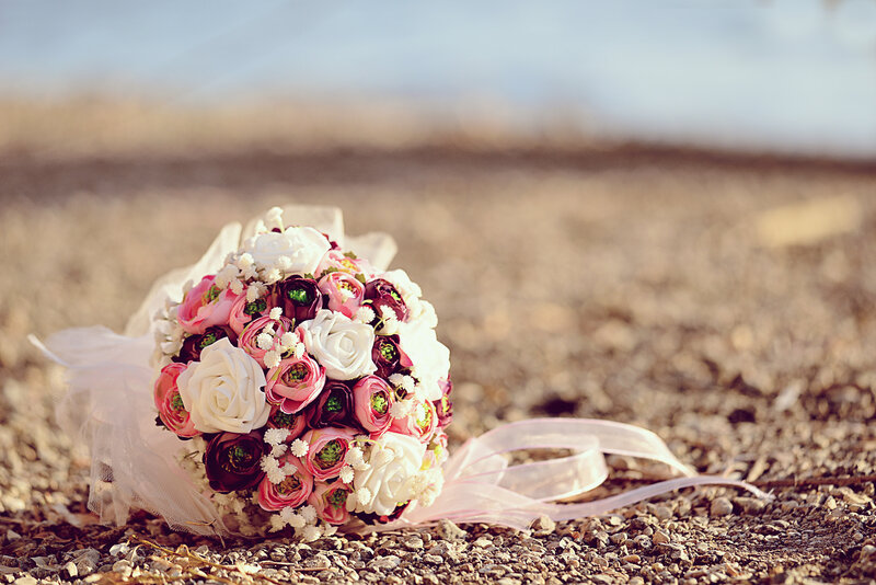 Wedding Bouquet on Gravel