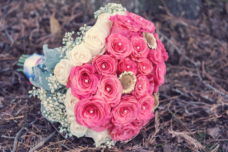 Wedding Bouquet on Ground — Pink, Serene