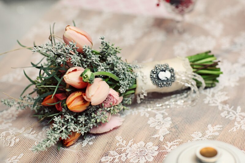 Wedding Bouquet on Lace