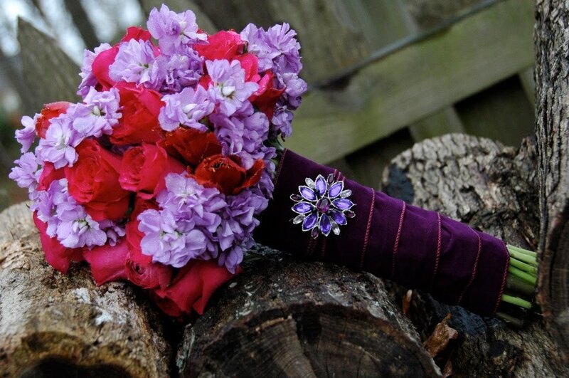 Wedding Bouquet on Logs