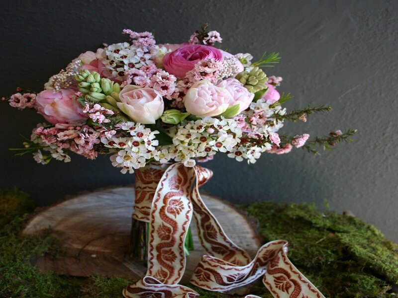 Wedding Bouquet on Moss
