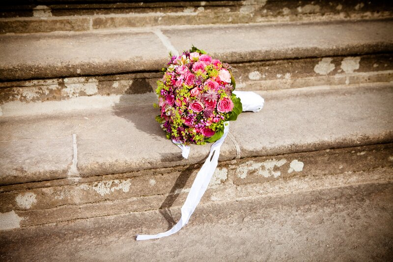 Wedding Bouquet on Steps