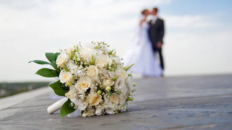 Wedding Bouquet on Wood — White, Serene, Afternoon, Photograph