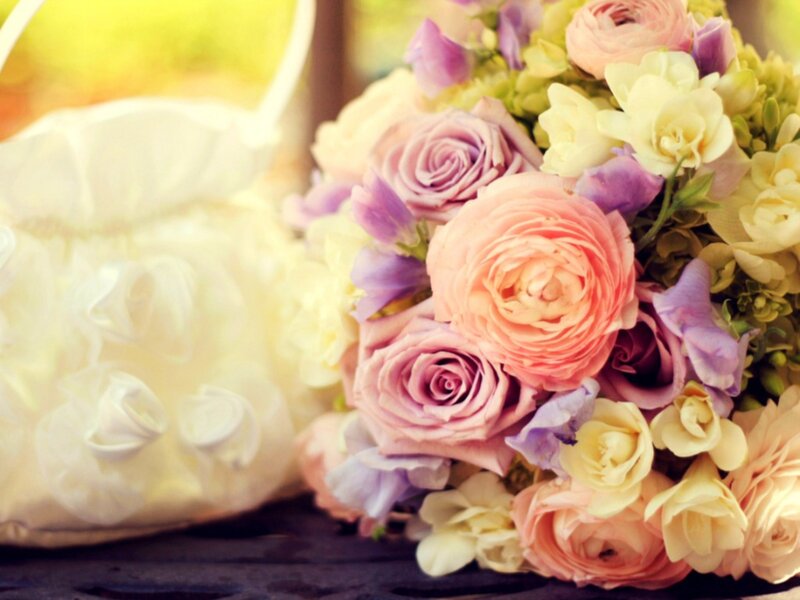 Wedding Bouquet with Basket