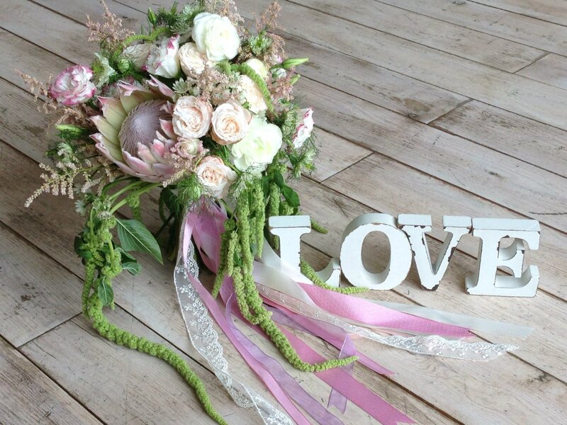 Wedding Bouquet with Love Sign