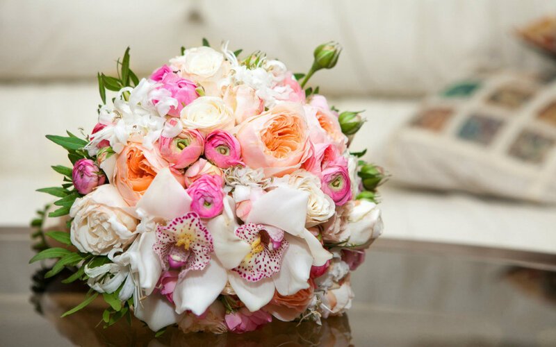 Wedding Bouquet with Orchids — Pink, Calm