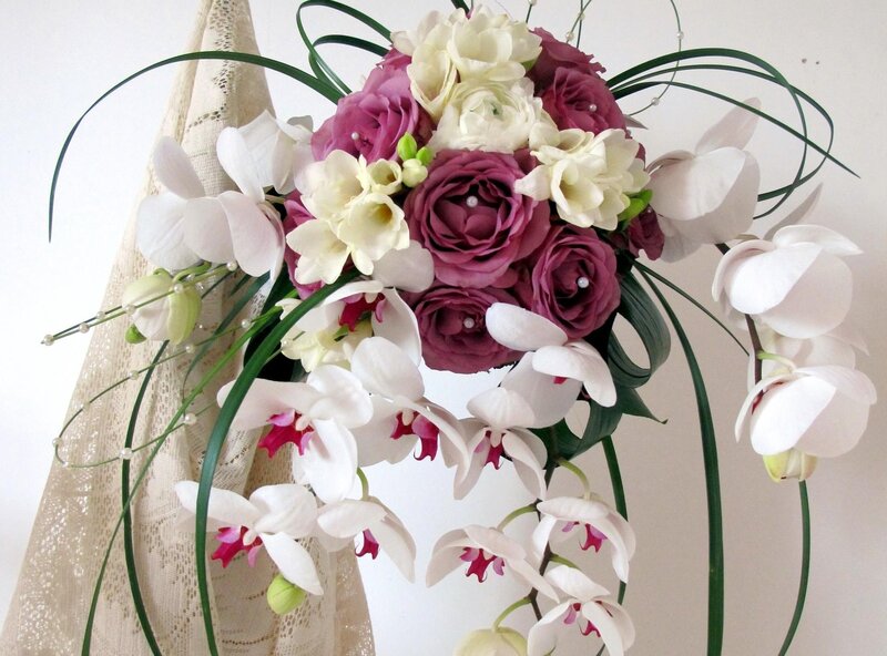 Wedding Bouquet with Orchids — White